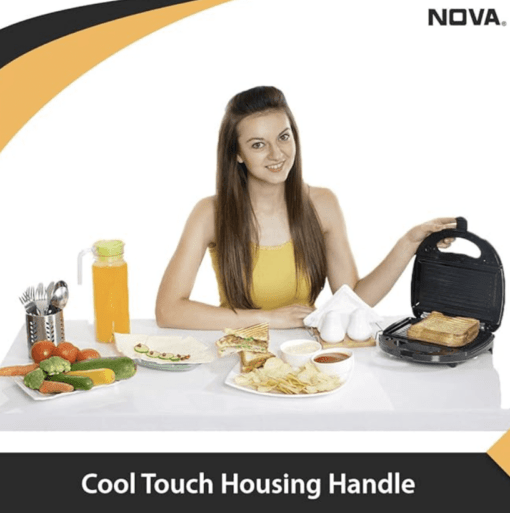 Nova NSG 2440 750-Watt 2-Slice Sandwich Maker (Black) - Image 4